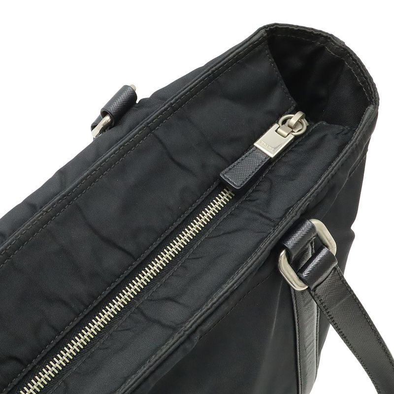 Prada Tote Shoulder Bag Shoulder Tote Semi Shoulder Nylon Leather NERO Black