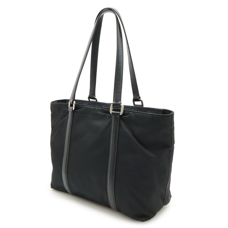 Prada Tote Shoulder Bag Shoulder Tote Semi Shoulder Nylon Leather NERO Black