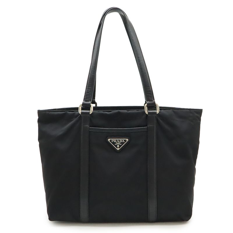 Prada Tote Shoulder Bag Shoulder Tote Semi Shoulder Nylon Leather NERO Black