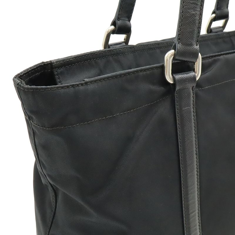 Prada Tote Shoulder Bag Shoulder Tote Semi Shoulder Nylon Leather NERO Black