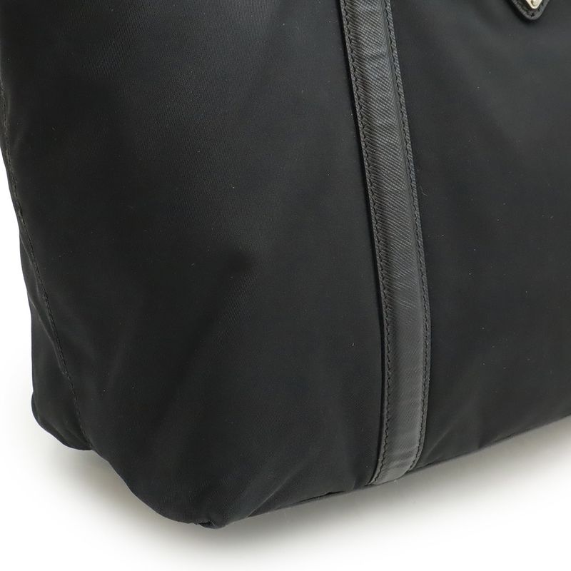Prada Tote Shoulder Bag Shoulder Tote Semi Shoulder Nylon Leather NERO Black