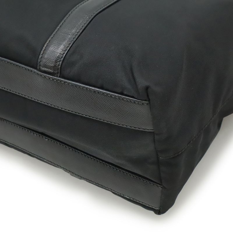 Prada Tote Shoulder Bag Shoulder Tote Semi Shoulder Nylon Leather NERO Black
