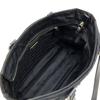 Prada Tote Shoulder Bag Shoulder Tote Semi Shoulder Nylon Leather NERO Black