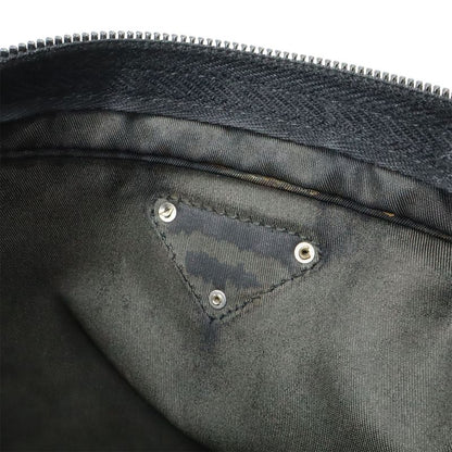 Prada Shoulder Bag Crossbody Depth None Nylon Leather NERO Black Silver