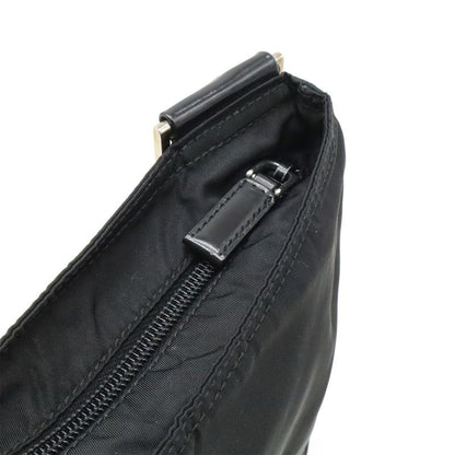 Prada Shoulder Bag Crossbody Depth None Nylon Leather NERO Black Silver