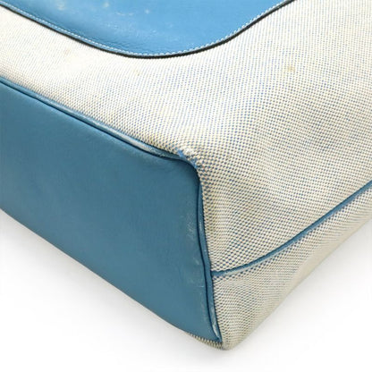 Hermes Jardinier PM Tote Bag Shoulder Bag Semi Shoulder Toile Ash Leather Blue