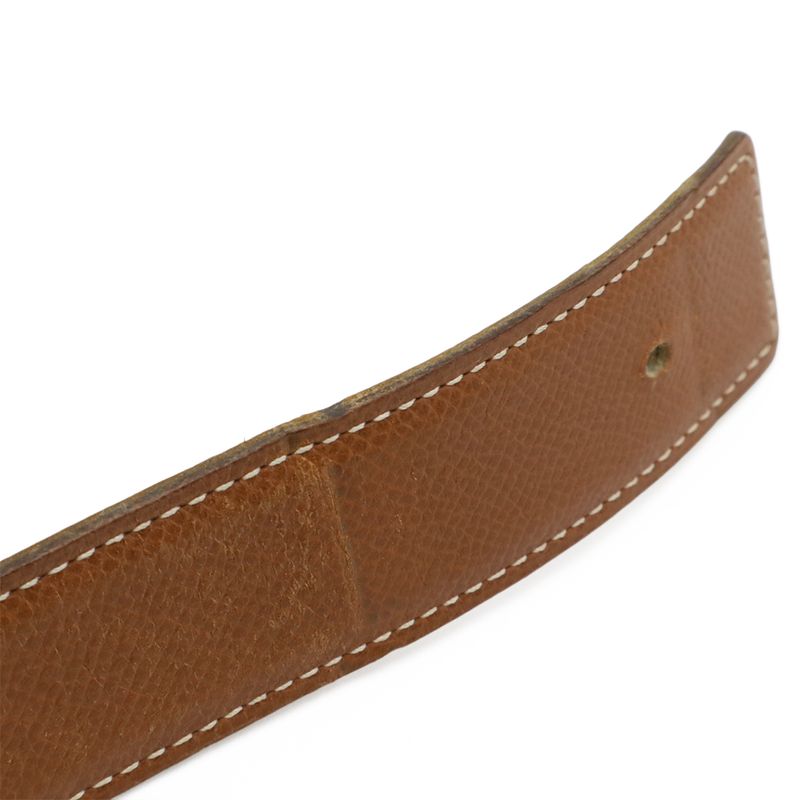 Hermes H Belt H Buckle Reversible Leather Black Brown Silver Hardware With