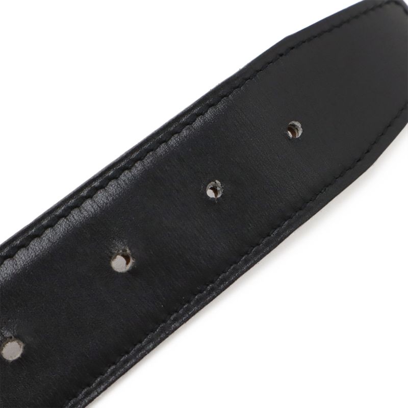 Hermes H Belt H Buckle Reversible Leather Black Brown Silver Hardware With