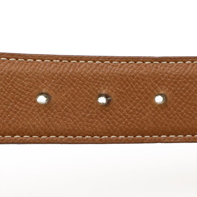 Hermes H Belt H Buckle Reversible Leather Black Brown Silver Hardware With