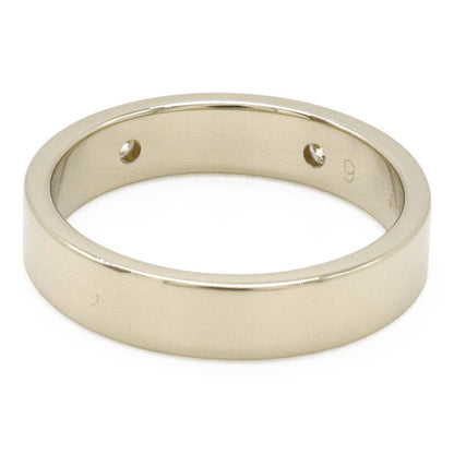 Gucci Icon Print Ring Flat Band 2PD Diamond 18K White Gold 750 White Togo Old