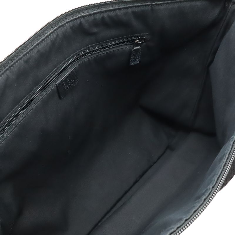 Gucci GG Canvas Denim Shoulder Bag Messenger Bag Canvas Leather Black Outlet