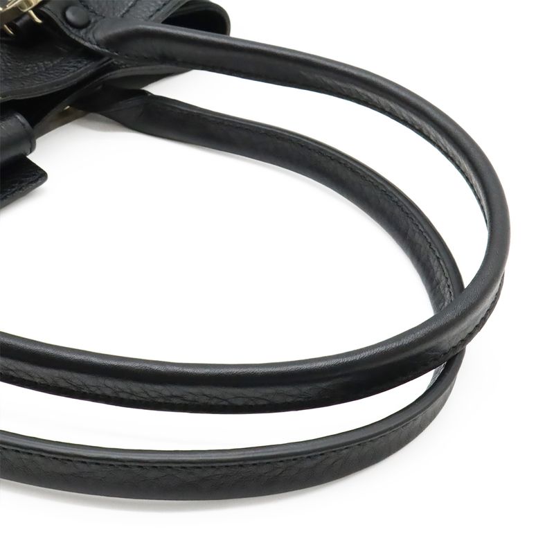 Gucci Miss GG Canvas Tote Bag Shoulder Bag Semi Shoulder Leather Black Gold