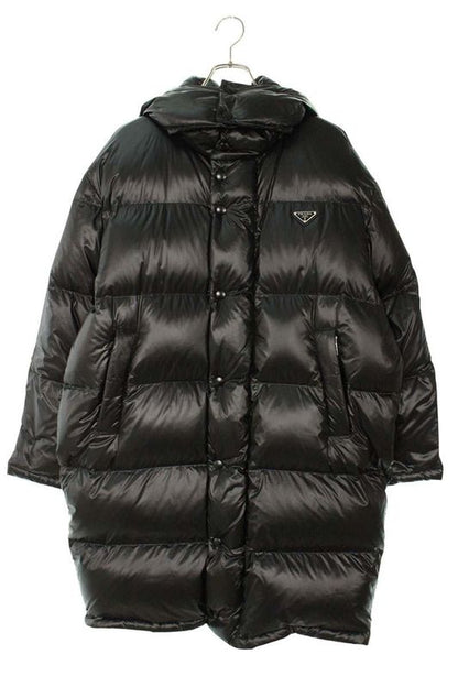 Prada Sgc077 Triangle Plate Nylon Long Down Jacket Men's XS