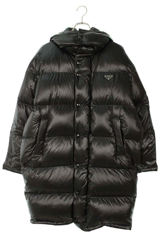 Prada Sgc077 Triangle Plate Nylon Long Down Jacket Men's XS
