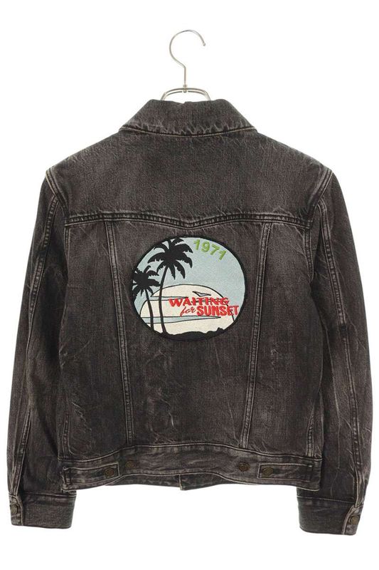 Saint Laurent Paris 505820 Yd805 Back Patch Washed Denim Jacket Men's XS