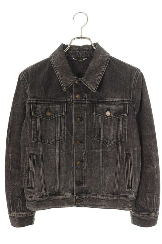 Saint Laurent Paris 505820 Yd805 Back Patch Washed Denim Jacket Men's XS