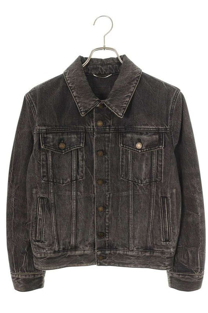 Saint Laurent Paris 505820 Yd805 Back Patch Washed Denim Jacket Men's XS