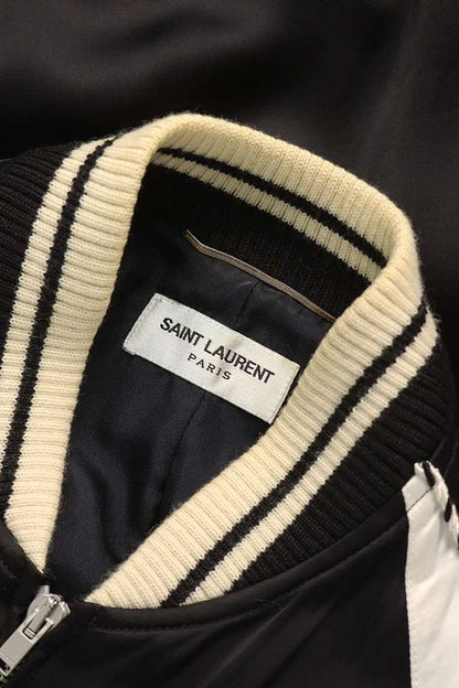 Saint Laurent Paris 14SS 345802 Ym61u Satin Ska Jean Sneaker Blouson Men's 44