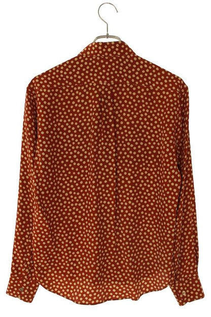 Saint Laurent Paris 520149 Y3b46 Dotted Silk Long Sleeve Shirt Men's 36