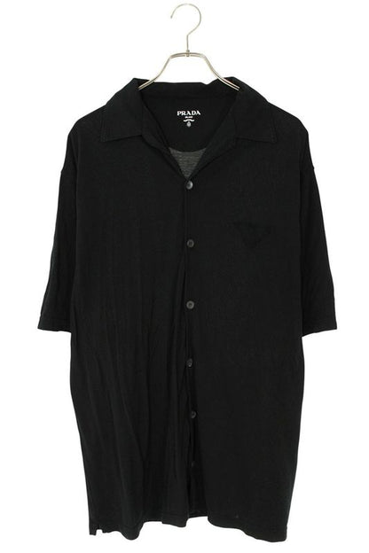 Prada Ujn850 S000 16JM Triangle Patch Pigeon Short Sleeve Shirt Men's XL