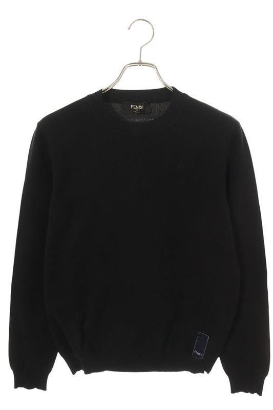 Fendi Fzx030 AIB7 Back Logo Crew Neck Knit Men 44