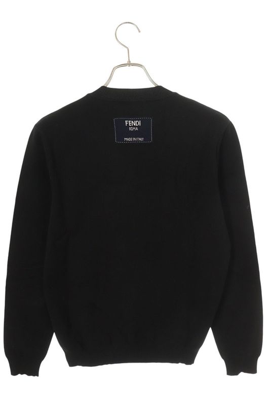 Fendi Fzx030 AIB7 Back Logo Crew Neck Knit Men 44