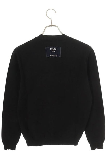 Fendi Fzx030 AIB7 Back Logo Crew Neck Knit Men 44