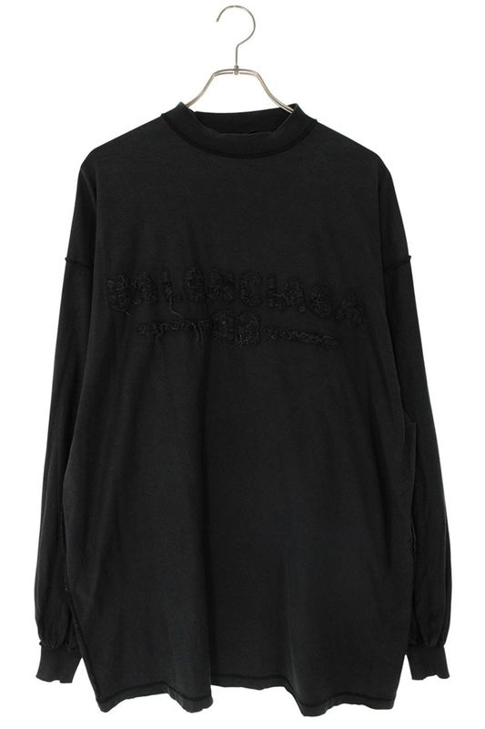 Balenciaga 25SS 818141 Tsva2 Damaged Logo Patch Long Sleeve Cut And Sewn Men 1