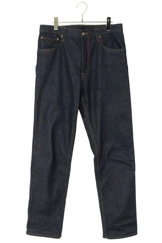 Prada Gep428 Triangle Plate Denim Pants Men's 31