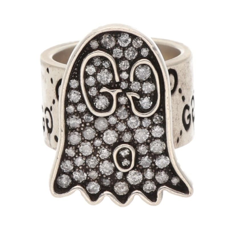 Gucci Ghost Pave Diamond Ring Men's 9 11