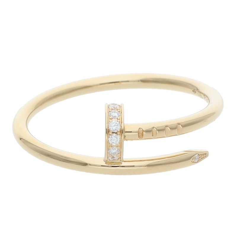 Cartier Juste UN CLOU RING SM 18K Yellow Gold Diamond Ring Men's 58 19