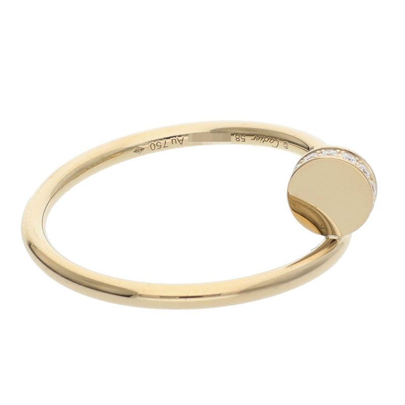 Cartier Juste UN CLOU RING SM 18K Yellow Gold Diamond Ring Men's 58 19