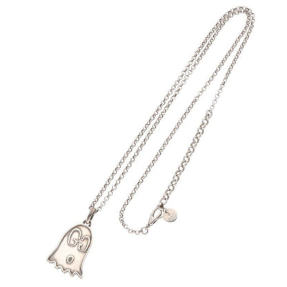 Gucci Ghost GG Pattern Silver Necklace Men's