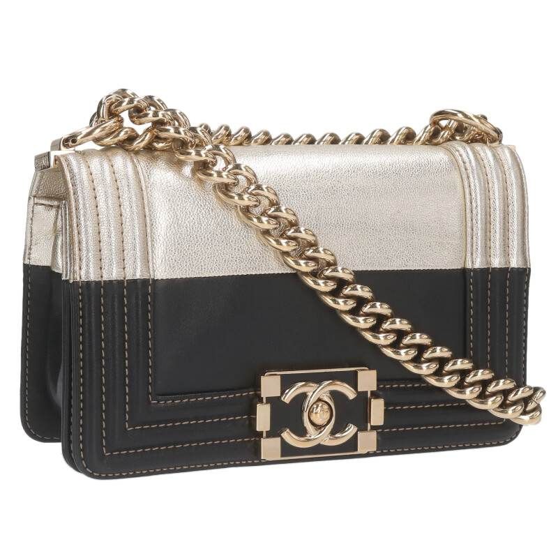 Chanel Boy Chanel 20 Bicolor Calfskin Chain Shoulder Bag Women 20