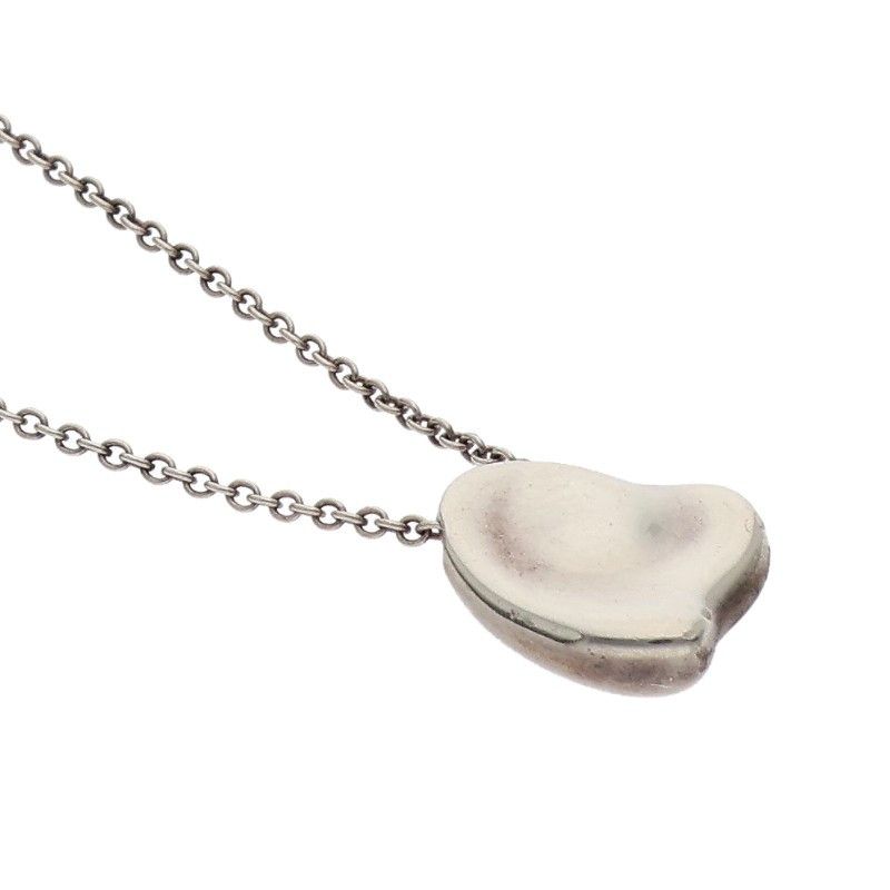 Tiffany & Co Elsa Peretti Heart Design Silver Necklace Ladies 16inch