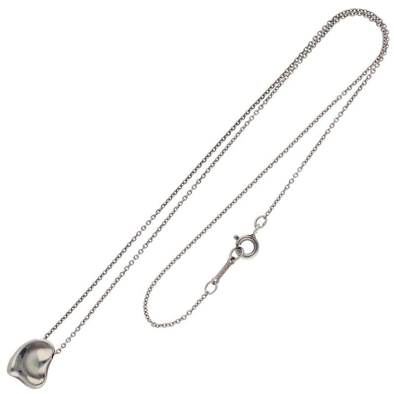 Tiffany & Co Elsa Peretti Heart Design Silver Necklace Ladies 16inch