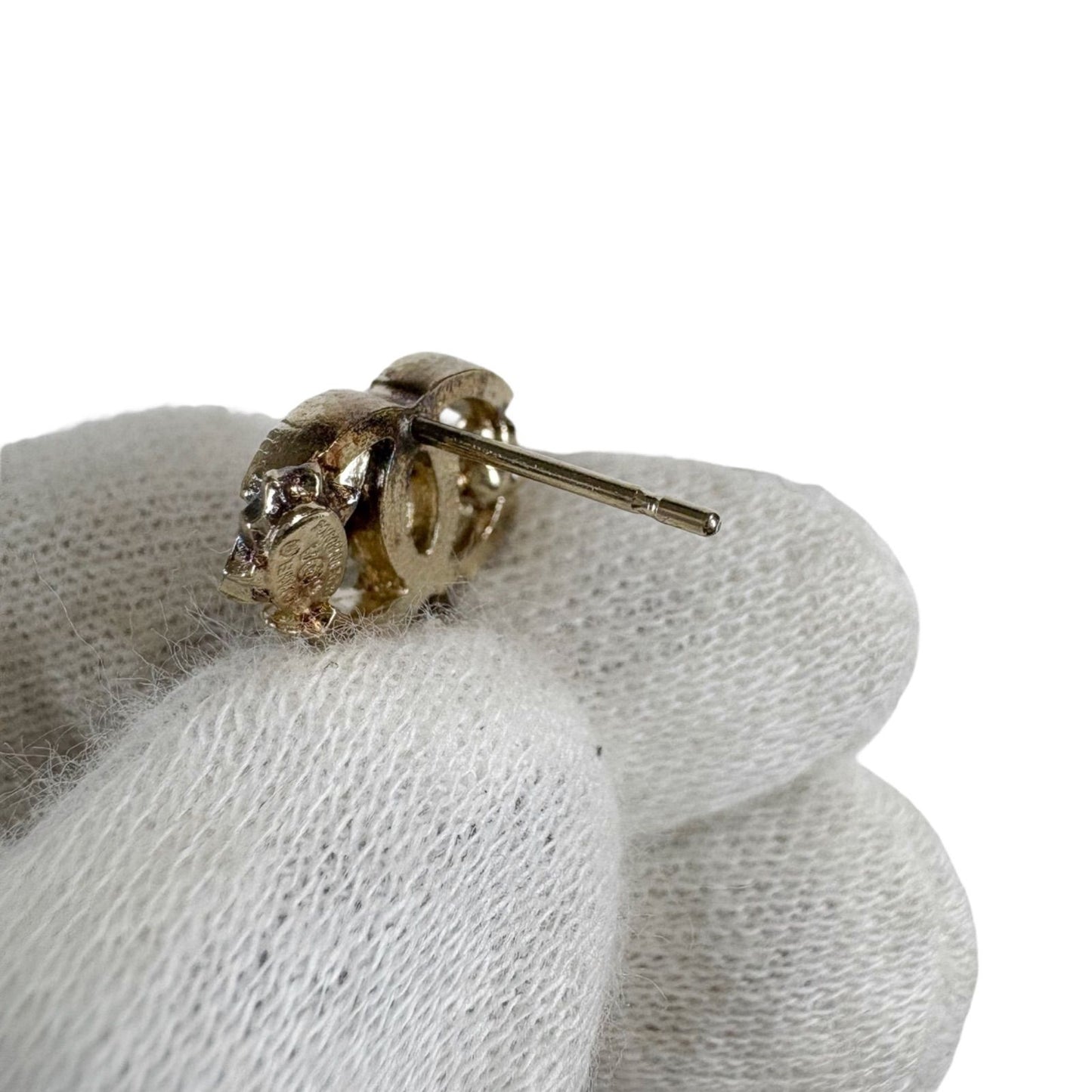 Chanel Leaf Coco Mark X Pearl Earrings Binaural 2011 Gold Hardware