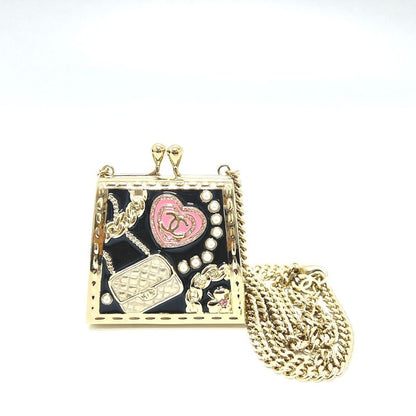Chanel Necklace Bag Shape Icon B24 Metal Gold