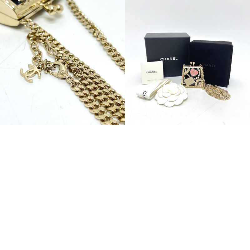 Chanel Necklace Bag Shape Icon B24 Metal Gold
