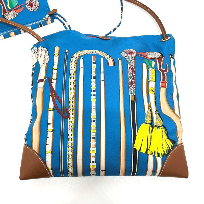 Hermes Shoulder Bag Silky City PM Silk Blue