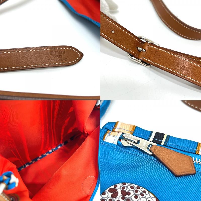 Hermes Shoulder Bag Silky City PM Silk Blue