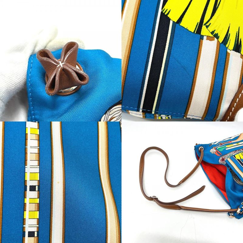 Hermes Shoulder Bag Silky City PM Silk Blue