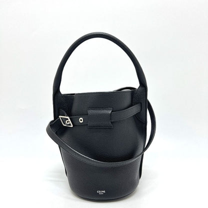 Celine Shoulder Bag Big Bag Bucket Nano Leather Black