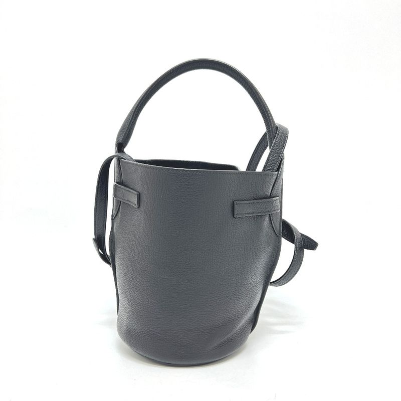 Celine Shoulder Bag Big Bag Bucket Nano Leather Black