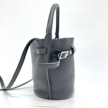 Celine Shoulder Bag Big Bag Bucket Nano Leather Black