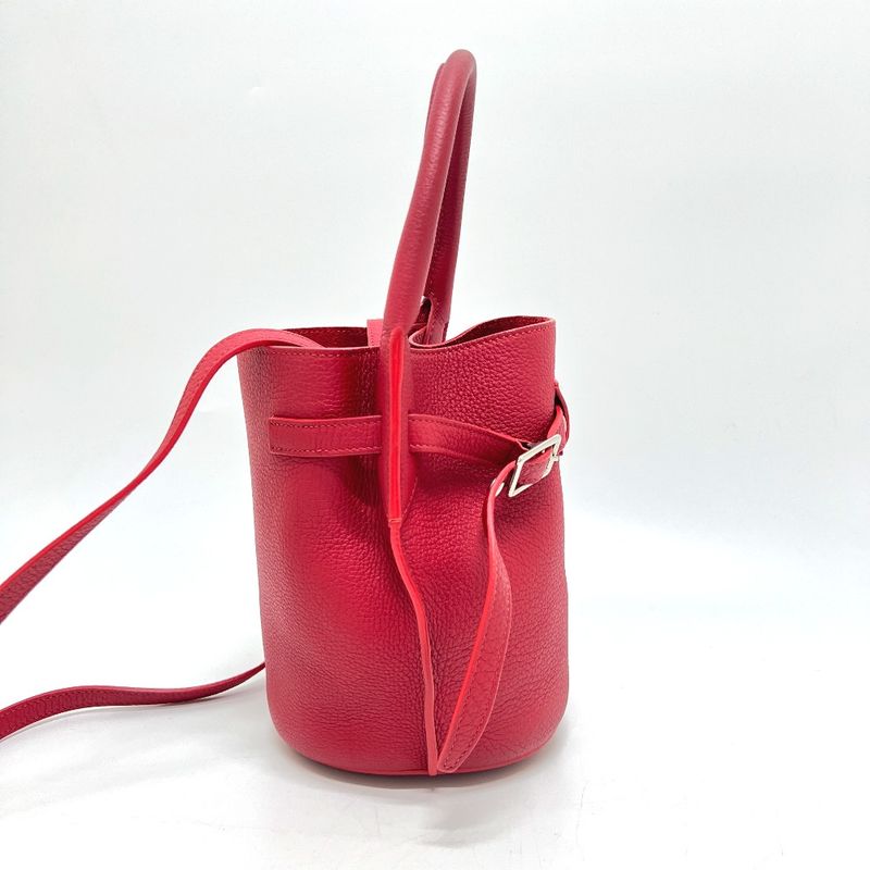 Celine Shoulder Bag Big Bag Bucket Nano Leather Red
