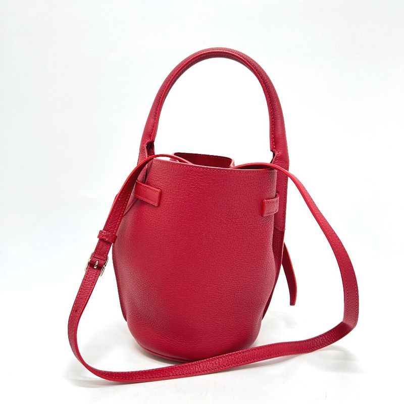 Celine Shoulder Bag Big Bag Bucket Nano Leather Red