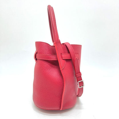 Celine Shoulder Bag Big Bag Bucket Nano Leather Red