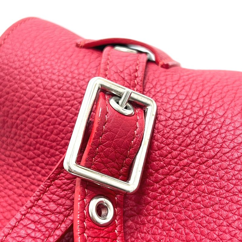 Celine Shoulder Bag Big Bag Bucket Nano Leather Red