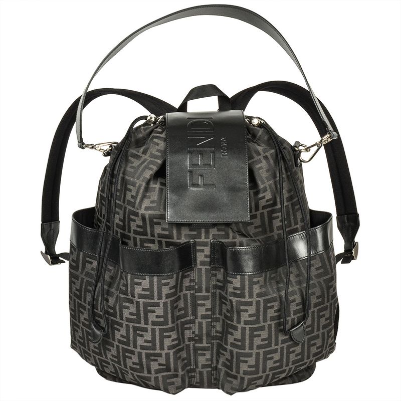 Fendi Strike Large Zucca Backpack 7vz056ag0mf0npn Black FF Jacquard